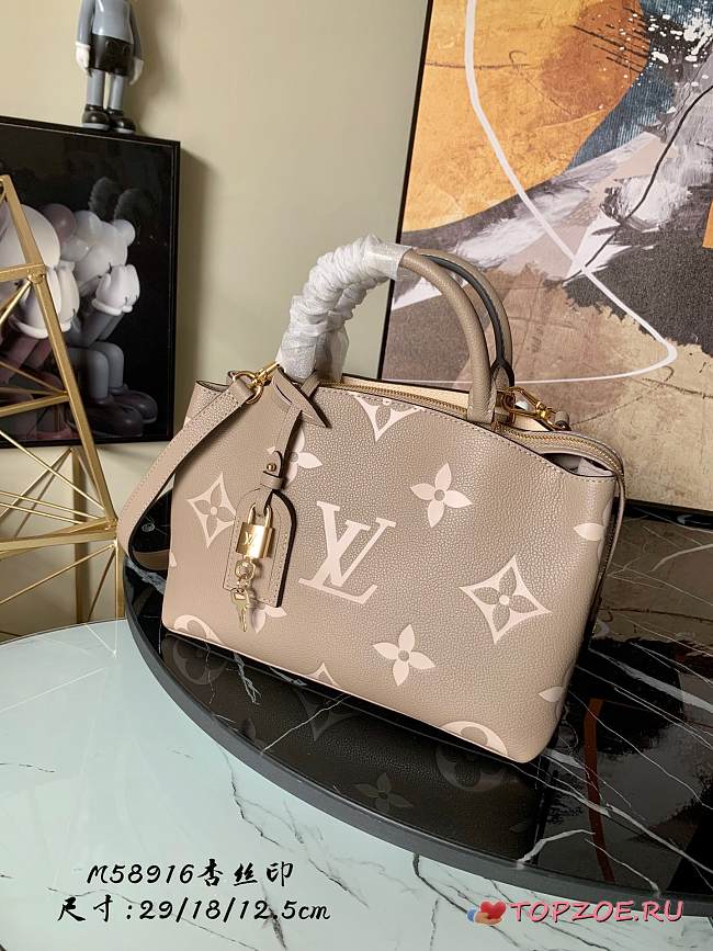 LV PETIT PALAIS BAG TOURTERELLE/CREME M58914 SIZE 29 CM - 1
