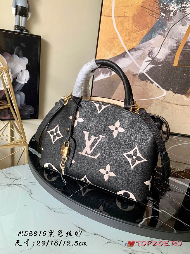 LV PETIT PALAIS BAG BLACK/CREME M58913 SIZE 29 CM - 1