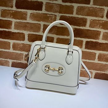 GUCCI HORSEBIT 1955 SMALL TOP HANDLE BAG WHITE 621220 SIZE 25 CM