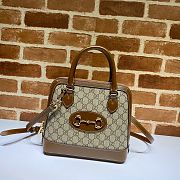 GUCCI HORSEBIT 1955 SMALL TOP HANDLE BROWN GG 621220 SIZE 25 CM - 1
