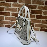 GUCCI HORSEBIT 1955 SMALL TOP HANDLE WHITE GG 621220 SIZE 25 CM - 2