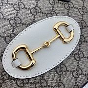 GUCCI HORSEBIT 1955 SMALL TOP HANDLE WHITE GG 621220 SIZE 25 CM - 6