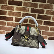 GUCCI QUEEN MARGARET GG SMALL HANDLE BAG BROWN 476541 SIZE 25.5 CM - 1