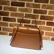 GUCCI SYLVIE 1969 SMALL TOP HANDLE BAG BROWN 602781 SIZE 26 CM - 4