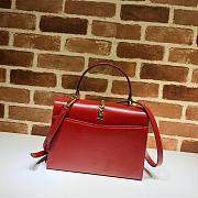 GUCCI SYLVIE 1969 SMALL TOP HANDLE BAG RED 602781 SIZE 26 CM - 4