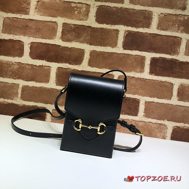 GUCCI HORSEBIT 1955 MINI BAG BLACK 625615 SIZE 11.5 CM - 1