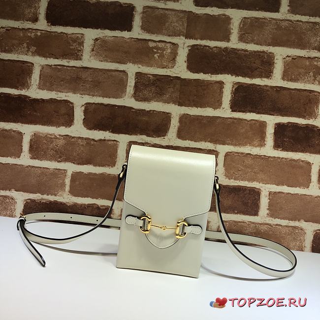 GUCCI HORSEBIT 1955 MINI BAG WHITE 625615 SIZE 11.5 CM - 1
