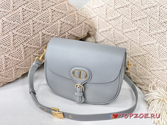 DIOR MEIDUM DIOR BOBBY BAG GRAY M9319 SIZE 22 CM - 1