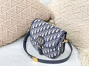 DIOR MEIDUM DIOR BOBBY BAG BLUE OBLIQUE M9319 SIZE 22 CM - 6