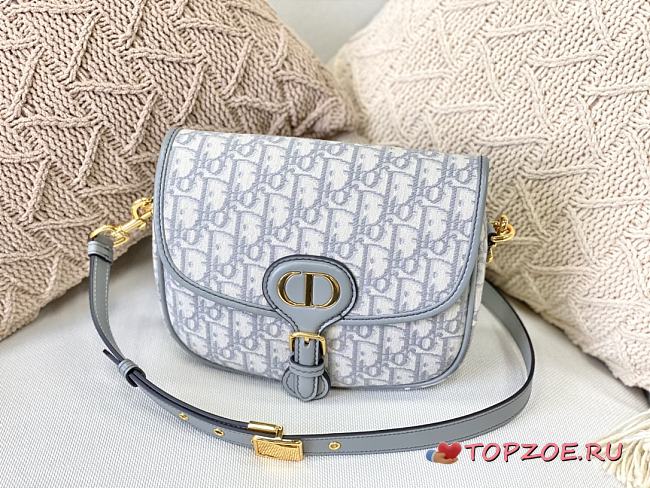 DIOR MEIDUM DIOR BOBBY BAG GRAY OBLIQUE M9319 SIZE 22 CM - 1