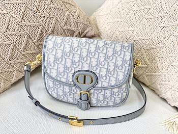 DIOR MEIDUM DIOR BOBBY BAG GRAY OBLIQUE M9319 SIZE 22 CM