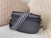 DIOR LARGE BOBBY BAG BLACK WITH OBLIQUE STRAP M9320 SIZE 27 CM - 3