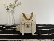 CHANEL MINI MESSENGER FLAP BAG WHITE AS2695 17 CM - 1