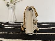 CHANEL MINI MESSENGER FLAP BAG WHITE AS2695 17 CM - 3