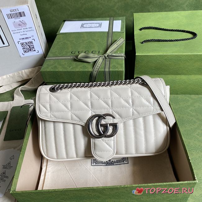 GUCCI GG MARMONT SMALL BAG WHITE 443497 SIZE 26 CM - 1
