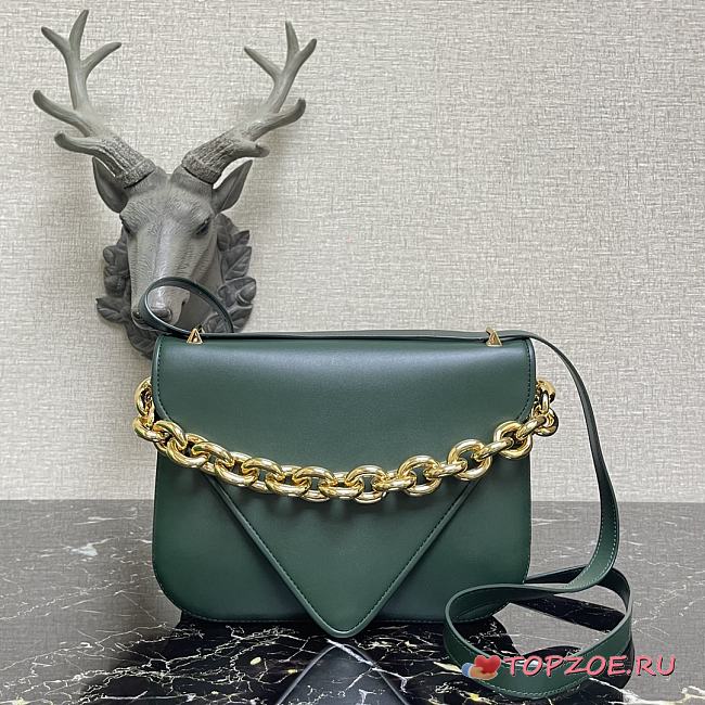 BOTTEGA VENETA LARGE MOUNT EMERALD GREEN 667398 SIZE 27 x 20 x 7 CM - 1