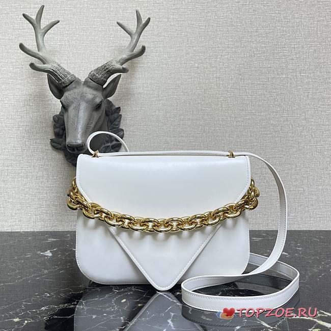 BOTTEGA VENETA LARGE MOUNT WHITE 667398 SIZE 27 x 20 x 7 CM - 1