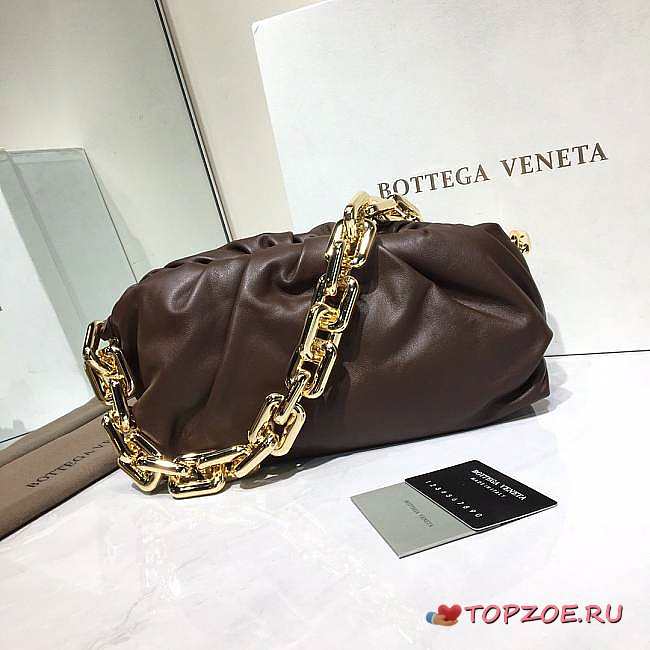 BOTTEGA VENETA CHAIN POUCH DARK BROWN 620230 SIZE 31 CM - 1