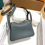 HERMES MINI LINDY CALFSKIN GRAY H082607 19CM - 3