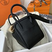 HERMES MINI LINDY CALFSKIN BLACK H082607 19CM - 3