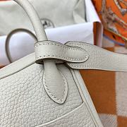 HERMES MINI LINDY CALFSKIN WHITE H082607 19CM - 6