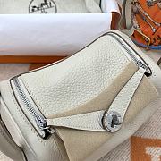 HERMES MINI LINDY CALFSKIN WHITE H082607 19CM - 4