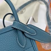 HERMES MINI LINDY CALFSKIN BLUE H082607 19CM - 6