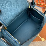 HERMES MINI LINDY CALFSKIN BLUE H082607 19CM - 4