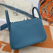 HERMES MINI LINDY CALFSKIN BLUE H082607 19CM - 3