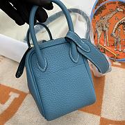 HERMES MINI LINDY CALFSKIN BLUE H082607 19CM - 2