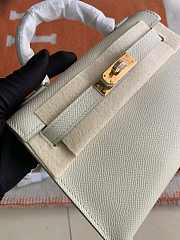 HERMES MINI KELLY EPSOM GOLD HARDWARE WHITE 19 CM - 5