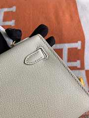 HERMES MINI KELLY EPSOM GOLD HARDWARE WHITE 19 CM - 4