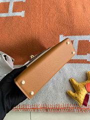 HERMES MINI KELLY EPSOM GOLD HARDWARE BROWN 19 CM - 5