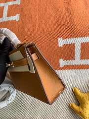 HERMES MINI KELLY EPSOM GOLD HARDWARE BROWN 19 CM - 4
