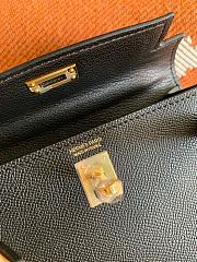 HERMES MINI KELLY EPSOM GOLD HARDWARE BLACK 19 CM - 6