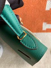 HERMES MINI KELLY EPSOM GOLD HARDWARE TEAL 19 CM - 6
