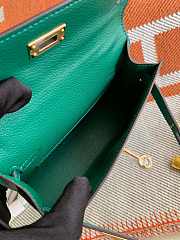 HERMES MINI KELLY EPSOM GOLD HARDWARE TEAL 19 CM - 4