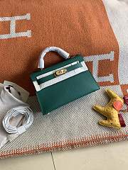 HERMES MINI KELLY EPSOM GOLD HARDWARE TEAL 19 CM - 2