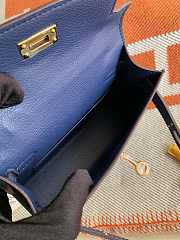 HERMES MINI KELLY EPSOM GOLD HARDWARE NAVY 19 CM - 5