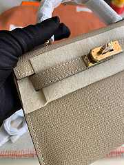 HERMES MINI KELLY EPSOM GOLD HARDWARE LIGHT OAT 19 CM - 5