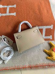 HERMES MINI KELLY EPSOM GOLD HARDWARE LIGHT OAT 19 CM - 4