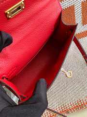 HERMES MINI KELLY EPSOM GOLD HARDWARE RED 19 CM - 6