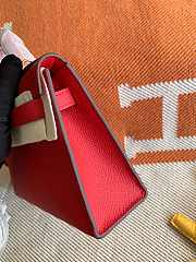 HERMES MINI KELLY EPSOM GOLD HARDWARE RED 19 CM - 5