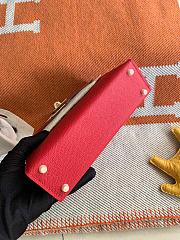 HERMES MINI KELLY EPSOM GOLD HARDWARE RED 19 CM - 4