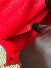 HERMES MINI KELLY EPSOM GOLD HARDWARE RED 19 CM - 3