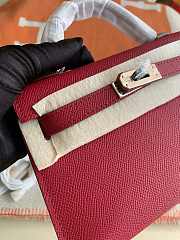 HERMES MINI KELLY EPSOM GOLD HARDWARE BURGUNDY 19 CM - 6