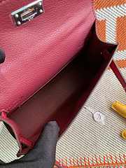 HERMES MINI KELLY EPSOM GOLD HARDWARE BURGUNDY 19 CM - 5
