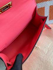 HERMES MINI KELLY EPSOM GOLD HARDWARE NEON PINK 19 CM - 3