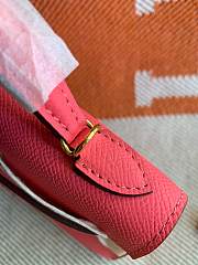HERMES MINI KELLY EPSOM GOLD HARDWARE NEON PINK 19 CM - 2