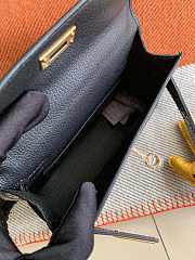 HERMES MINI KELLY CROCODILE GOLD HARDWARE BLACK 19 CM - 5